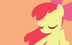 Size: 2400x1500 | Tagged: safe, artist:gingermint, artist:icekatze, apple bloom, earth pony, pony, g4, eyes closed, female, filly, foal, hooves, lineless, simple background, solo