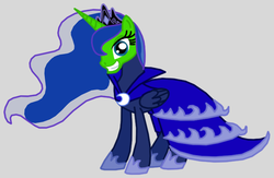 Size: 720x468 | Tagged: safe, artist:death-driver-5000, princess luna, g4, female, possessed, simple background, solo, the mask