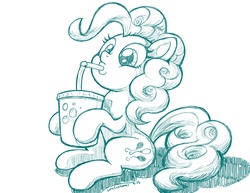 Size: 1650x1276 | Tagged: safe, artist:latecustomer, pinkie pie, g4, drink, drinking, female, solo