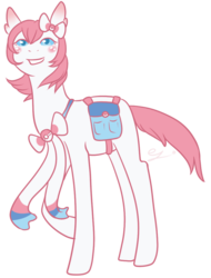 Size: 778x1026 | Tagged: safe, artist:ezilyn, pony, sylveon, pokémon x and y, ponified, saddle bag, simple background, solo, transparent background