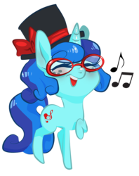 Size: 800x1011 | Tagged: safe, artist:lizombie, oc, oc only, pony, unicorn, hat, singing, solo