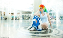 Size: 900x546 | Tagged: safe, artist:scruffyrebel, rainbow dash, human, g4, cosplay, irl, irl human, photo