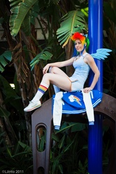 Size: 599x900 | Tagged: safe, artist:scruffyrebel, rainbow dash, human, g4, cosplay, irl, irl human, photo, solo