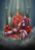 Size: 704x1000 | Tagged: dead source, safe, artist:xioade, pinkie pie, earth pony, pony, g4, female, floppy ears, gun, pinkamena diane pie, revolver, sad, solo, throne, weapon