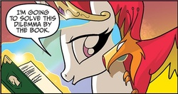 Size: 490x259 | Tagged: safe, idw, official comic, philomena, princess celestia, phoenix, g4, spoiler:comic, comic, panel