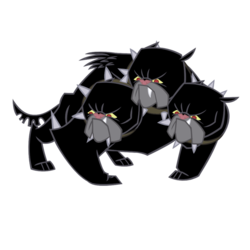 Size: 894x894 | Tagged: safe, artist:chainrayen, cerberus (character), cerberus, dog, multiple heads, simple background, solo, three heads, transparent background, vector