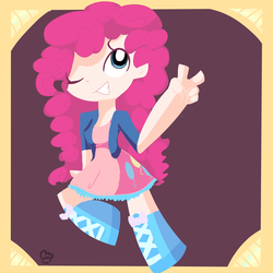 Size: 3000x3000 | Tagged: safe, artist:aaplepieeru, pinkie pie, human, g4, female, humanized, panty and stocking with garterbelt, solo