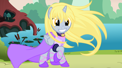 Size: 7680x4320 | Tagged: safe, artist:beavernator, derpy hooves, alicorn, pony, g4, absurd resolution, alicornified, beautiful, clothes, cute, derpabetes, derpicorn, dress, epic derpy, female, muffin queen, race swap, smiling, solo, sweet dreams fuel, underp, wallpaper, xk-class end-of-the-world scenario