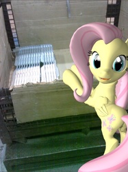 Size: 546x729 | Tagged: safe, artist:rachidile, fluttershy, g4, 3d, irl, micro, photo, ponies in real life, solo, standing