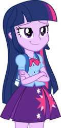Size: 2641x5536 | Tagged: safe, artist:strumfreak, twilight sparkle, alicorn, human, equestria girls, g4, my little pony equestria girls, clothes, cutie mark on clothes, female, i'm okay with this, pleased, simple background, skirt, smug, smuglight sparkle, solo, time to come together, transparent background, twilight sparkle (alicorn), twilight sparkle's skirt, vector