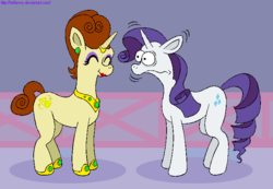 Size: 724x500 | Tagged: safe, artist:hellarmy, rarity, oc, pony, unicorn, g4, jewelry, shocked