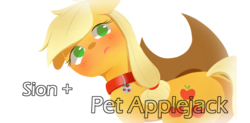 Size: 800x392 | Tagged: safe, artist:sion, applejack, ask pet applejack, g4, female, solo