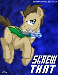 Size: 553x720 | Tagged: safe, artist:texasuberalles, doctor whooves, time turner, earth pony, pony, g4, doctor who, galloping, male, necktie, solo, sonic screwdriver