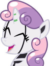 Size: 600x791 | Tagged: safe, artist:java--jive, sweetie belle, pony, robot, unicorn, g4, bust, eyes closed, female, filly, foal, happy, horn, open mouth, portrait, simple background, solo, sweetie bot, transparent background, vector