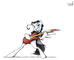 Size: 2542x2087 | Tagged: safe, artist:quynzel, oc, oc only, pony, electric guitar, guitar, musical instrument, musicfire, solo, traditional art