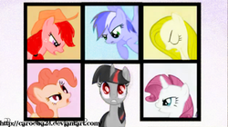 Size: 460x257 | Tagged: safe, artist:carodba24, applejack, fluttershy, pinkie pie, rainbow dash, rarity, twilight sparkle, pony, g4, amy rose, cream the rabbit, knuckles the echidna, male, mane six, maria robotnik, recolor, shadow the hedgehog, sonic the hedgehog, sonic the hedgehog (series)