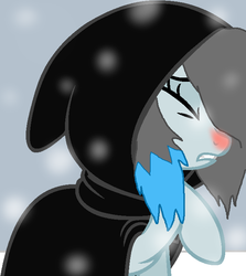 Size: 617x693 | Tagged: safe, artist:snowheart12345, oc, oc only, female, red nosed, sick, sneezing, solo