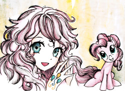 Size: 3458x2502 | Tagged: safe, artist:unstableapocalypse, pinkie pie, human, g4, human ponidox, humanized, traditional art