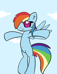 Size: 600x776 | Tagged: safe, artist:ptepix, rainbow dash, pony, g4, belly button, female, flying, hug request, mare, solo