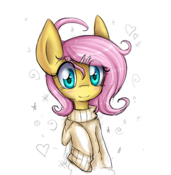 Size: 972x990 | Tagged: safe, artist:vaivy, fluttershy, g4, clothes, cute, female, solo, sweater, sweatershy