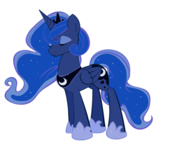Size: 3232x2728 | Tagged: safe, artist:smatypanty, princess luna, g4, eyes closed, female, simple background, smiling, solo