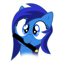 Size: 1000x1000 | Tagged: safe, artist:4-cardinal, oc, oc only, pony, blue, mouth hold, solo