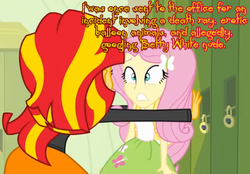 Size: 1019x709 | Tagged: safe, fluttershy, sunset shimmer, equestria girls, g4, cards against equestria girls