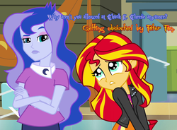 Size: 1280x942 | Tagged: safe, edit, edited screencap, screencap, princess luna, sunset shimmer, vice principal luna, equestria girls, g4, cards against equestria girls