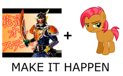 Size: 748x464 | Tagged: safe, babs seed, g4, exploitable meme, kamen rider, kamen rider gaim, make it happen, meme