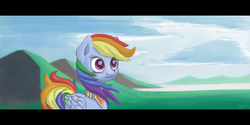 Size: 1920x960 | Tagged: dead source, safe, artist:denial-is-tragic, rainbow dash, pegasus, pony, fanfic:austraeoh, g4, fanfic art, female, scenery, solo