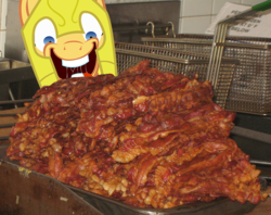 Size: 748x592 | Tagged: safe, flash sentry, g4, bacon, imminent bacon rustling, rapeface