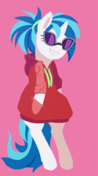 Size: 800x1440 | Tagged: safe, artist:960, dj pon-3, vinyl scratch, pony, g4, alternate hairstyle, bipedal, bottomless, clothes, female, hoodie, pixiv, solo