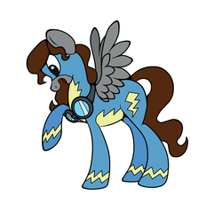 Size: 1535x1460 | Tagged: safe, artist:mezia, oc, oc only, oc:trade winds, solo, wonderbolts uniform