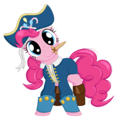 Size: 1024x1024 | Tagged: safe, artist:ohemo, pinkie pie, earth pony, pony, g4, 2013, clothes, cosplay, costume, cute, diapinkes, female, hilarious in hindsight, mouth hold, pinkie pirate, pirate, pirate pinkie pie, simple background, solo, transparent background, wooden sword
