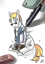 Size: 600x848 | Tagged: safe, comix zone, crossover, drawing, ponified, sunglasses