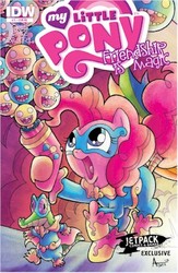 Size: 300x461 | Tagged: safe, idw, gummy, pinkie pie, g4, clothes, comic cover, costume, superhero