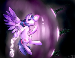 Size: 3000x2300 | Tagged: safe, artist:angelwing314, twilight sparkle, alicorn, pony, g4, female, force field, magic, mare, shield, solo, twilight sparkle (alicorn)