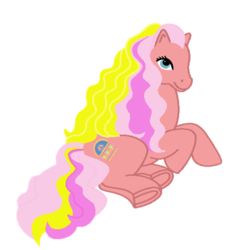 Size: 797x827 | Tagged: safe, artist:frele-ania, sundazzle sunbeam, g1, female, simple background, smiling, solo, sweetheart sister ponies, transparent background, underhoof