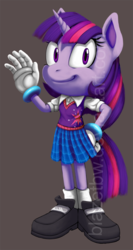 Size: 600x1131 | Tagged: safe, artist:blazetbw, twilight sparkle, anthro, plantigrade anthro, g4, female, solo, sonic the hedgehog (series), sonicified, style emulation, twiface