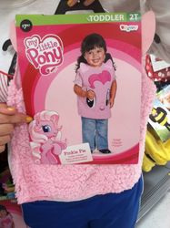 Size: 500x669 | Tagged: safe, pinkie pie, human, g3, g4, official, child, clothes, costume, halloween, irl, irl human, merchandise, photo, target demographic, you had one job