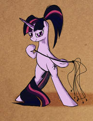 Size: 469x611 | Tagged: safe, artist:spacehunt, twilight sparkle, pony, g4, bipedal, female, flail, paper, scourge, solo
