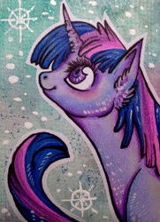 Size: 1024x1412 | Tagged: safe, artist:miz-miu, twilight sparkle, g4, female, portrait, solo, traditional art