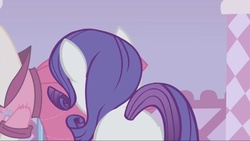 Size: 1136x640 | Tagged: safe, screencap, rarity, pony, g4, my little pony: friendship is magic, suited for success, butt, female, mare, plot, solo