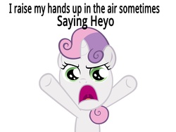 Size: 4000x3000 | Tagged: safe, sweetie belle, g4, dynamite, female, oh come on, solo, song reference, taio cruz