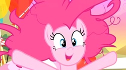 Size: 968x542 | Tagged: safe, screencap, pinkie pie, g4, the super speedy cider squeezy 6000, female, mane, solo