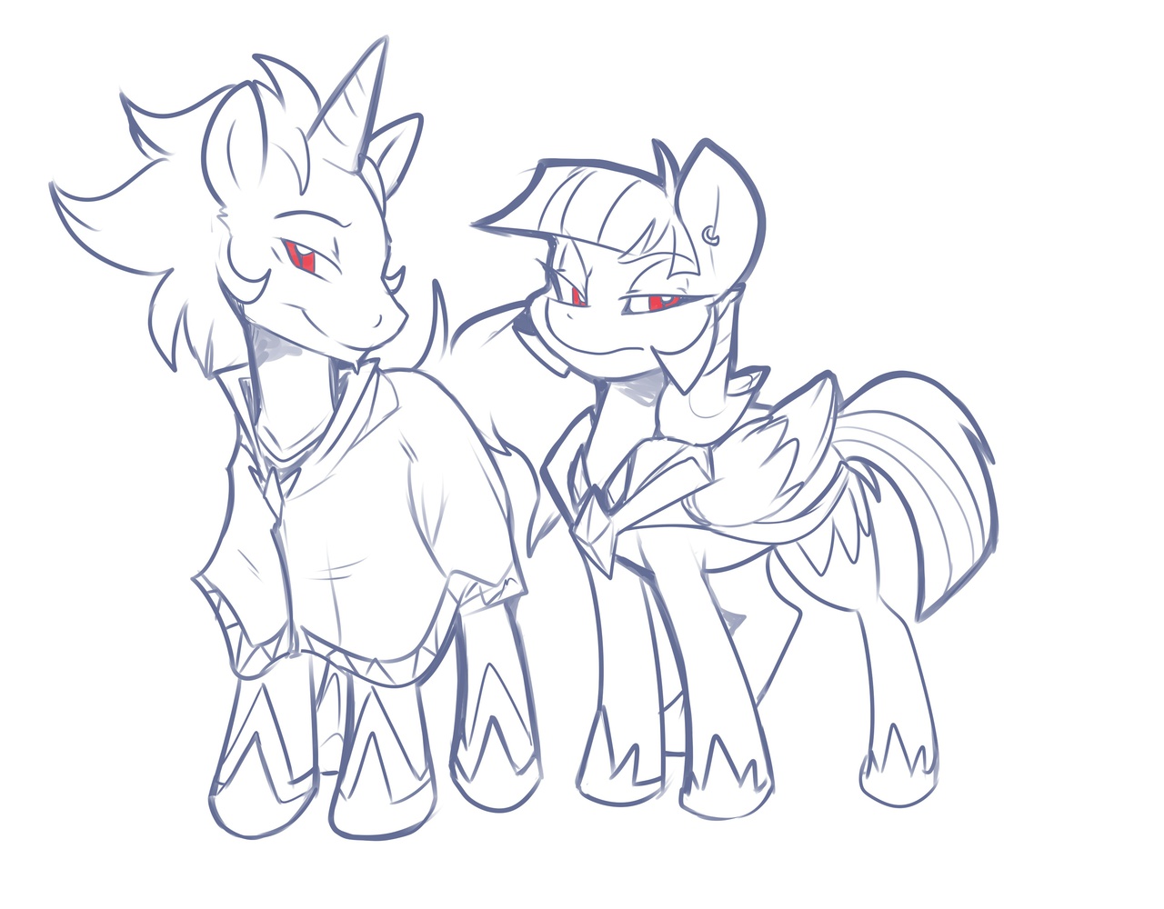 pegasus, pony, unicorn, ask-twibra, brother and sister, offspring, parent:k...