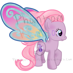 Size: 575x575 | Tagged: safe, artist:phantom-rainbow, sweetsong (g4), butterfly, butterfly pony, hybrid, g4, brushable, butterfly wings, female, glimmer wings, simple background, solo, toy, trace, transparent background, wings