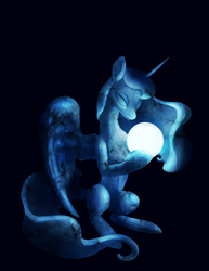 Size: 2153x2786 | Tagged: safe, artist:pixel-prism, princess luna, g4, female, glowing, solo, statue