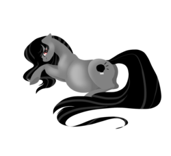 Size: 935x854 | Tagged: safe, artist:opalacorn, oc, oc only, oc:dark light, pony, bedroom eyes, commission, dark, looking at you, looking back, pregnant, prone, simple background, smiling, solo, transparent background, underhoof, vector