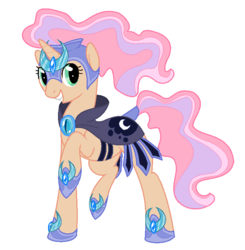 Size: 693x707 | Tagged: safe, artist:craptasticarts, oc, oc only, oc:shimmer palette, pony, unicorn, armor, solo